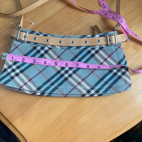 Burberry London Blue Label Blue Nova Check Canvas Leather Crossbody Bag VGUC - Picture 13 of 16